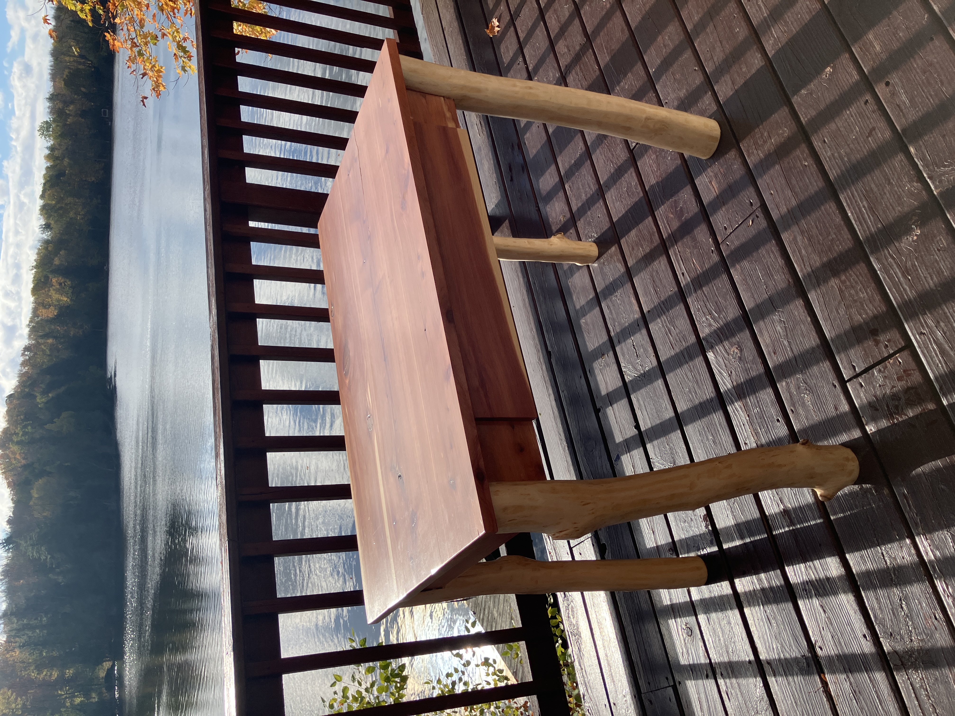 Aromatic red cedar desk front view