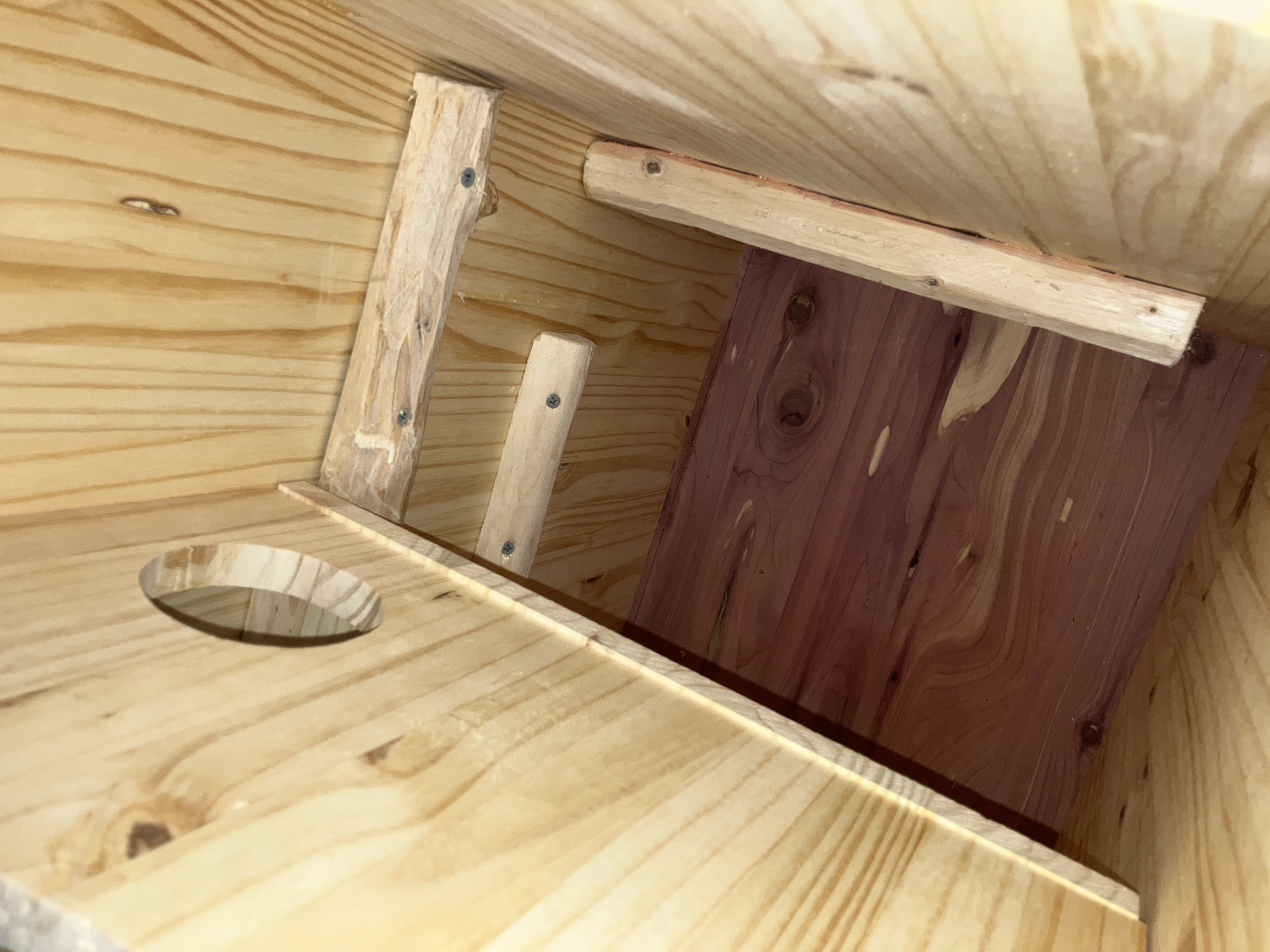 Looking down at sleeping chamber