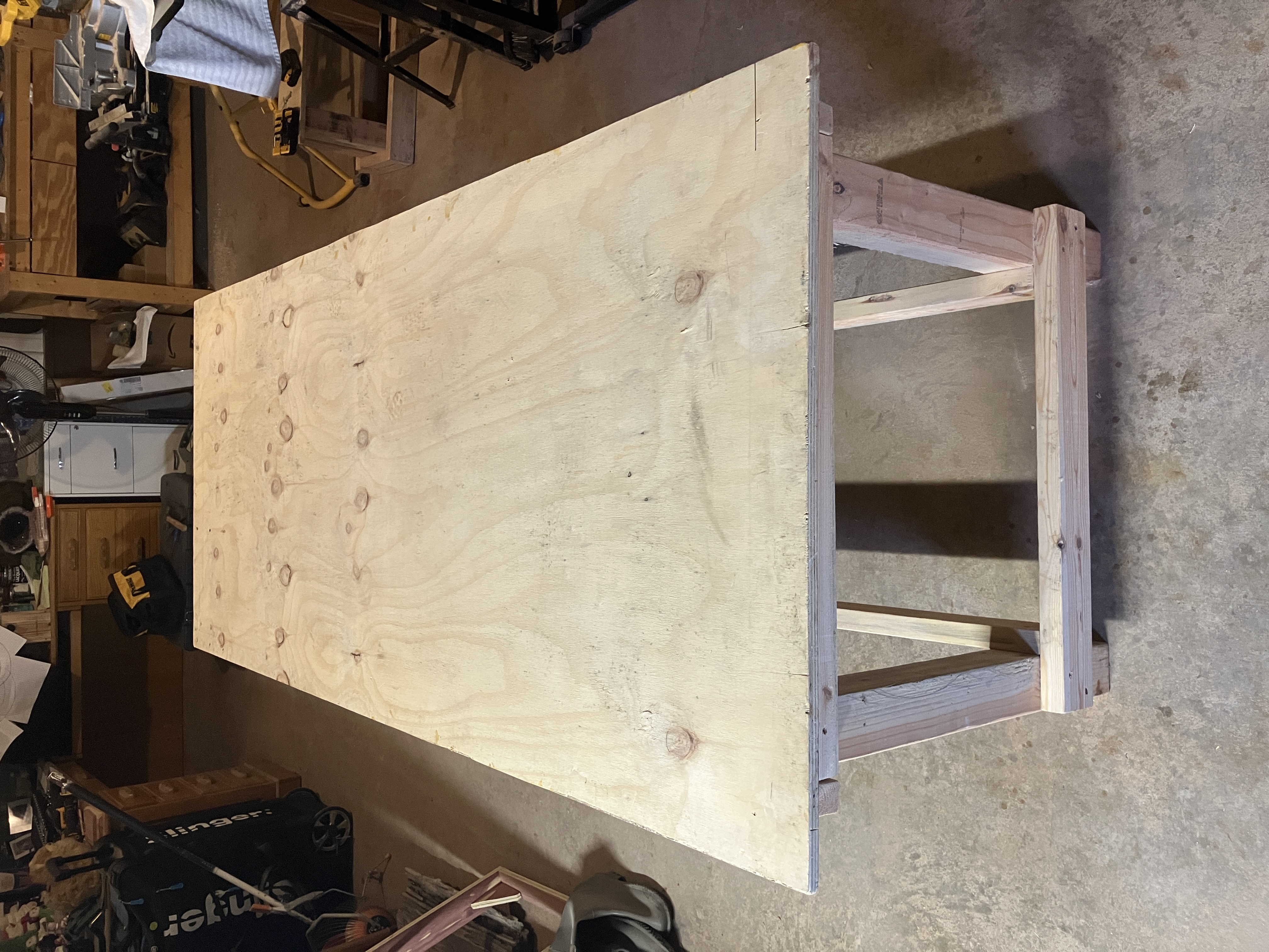 Top view of workbench table